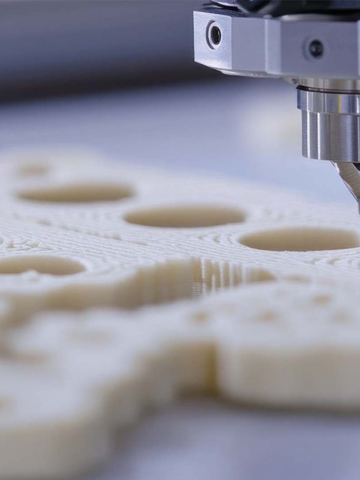 Punta di una stampante 3d in azione